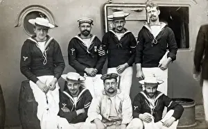 Informal Prints: Crew members, HMS Invincible, British battle cruiser