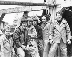Scots Collection: Crew of a Scottish purse seiner, Falmouth, Cornwall