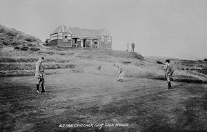 Images Dated 28th June 2017: Criccieth Golf Club House, with people playing