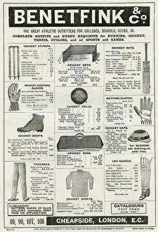 Pads Prints: Cricket Equipment, Benetfink & Co, Sports Outfitters