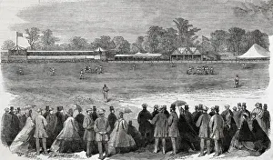 Viceregal Prints: Cricket match at Dublin in 1866
