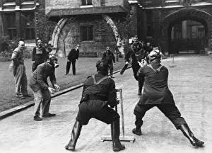 Cricket match in gasmasks