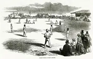 Played Prints: Cricket match at Lords Grounds 1846