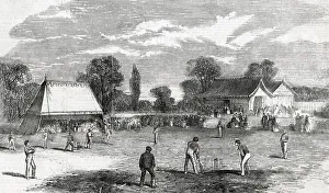 A cricket match at The New Cricket-Ground, Manchester