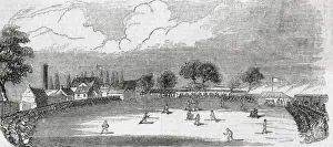 A cricket match between Nottingham v all England