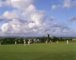 Cricket match in progress, Gorran Haven, Cornwall