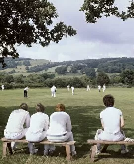 Cricket match in progress, Hawkshead, Cumbria