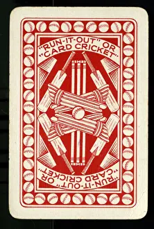 Pads Prints: Cricket - Run-It-Out card game - card back, red