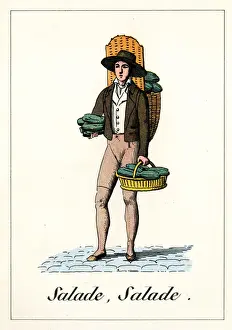 Salad Prints: Cries of Paris - salad seller