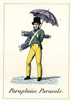 Cries Prints: Cries of Paris - seller of umbrellas and parasols