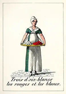 Cries of Paris - street trader with a tray of eggs