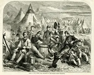Sebastopol Prints: Crimean War, playing chess before Sebastopol