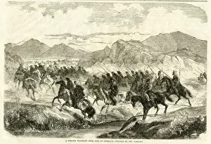 Cossacks Prints: Crimean War, Turks attacked by Cossacks