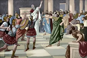 Greeks Prints: Critias (460-403 BC). Engraving. Colored