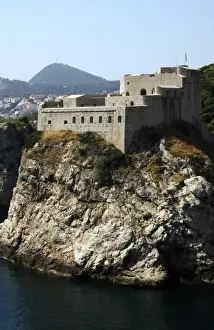 Littoral Prints: CROATIA. DUBROVNIK. Coastal scene with Fort Lovrjenac