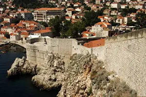 Dubrovnik Prints: CROATIA. DUBROVNIK. Dance neighborhood and the wall