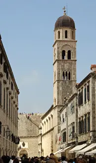 CROATIA. DUBROVNIK. Placa street and and Franciscan Monaster