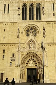 Images Dated 25th April 2012: Croatia. Zagreb. Cathedral. Front facade. Kaptol Square
