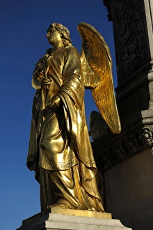 Images Dated 25th April 2012: Croatia. Zagreb. Holy Marys column with angels and fountain
