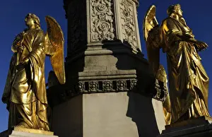 Croatia. Zagreb. Holy Marys column with angels and fountain
