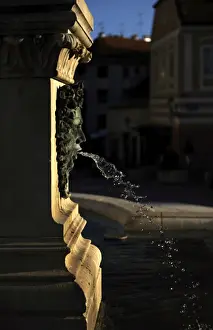 Croatia. Zagreb. Holy Marys column with angels and fountain