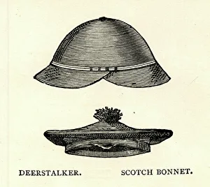 Crocheted Prints: Crocheted Deerstalker and Scotch Bonnet