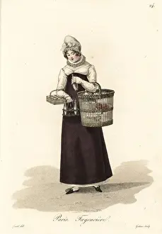 Louis Marie Prints: Crockery seller, Paris, early 19th century