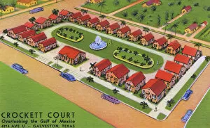 1937 Collection: Crockett Court, Galveston, Texas, USA