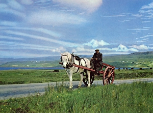 Images Dated 21st November 2016: Crofter with cart - Barra, Outer Hebrides