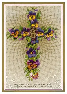 Cross with Pansies