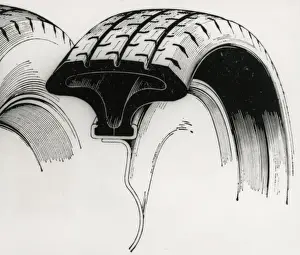 Tyre Prints: Cross section diagram of Pirelli DIP car tyre