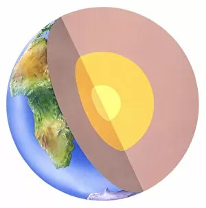 A cross section of the Earth