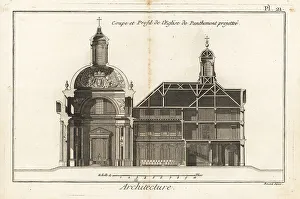 Cross-section and profile of Pentemont Abbey