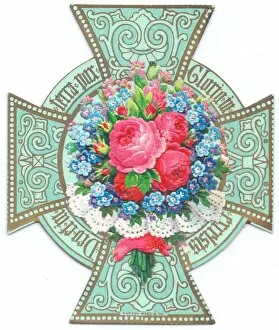 Terra Gallery: Cross-shaped Christmas card with flowers