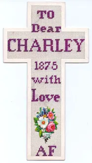 Bookmark Prints: Cross-shaped embroidered bookmark