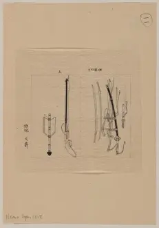 Projectile Prints: Crossbow with projectile and swords with scabbards