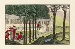 Crossbow shooting at the butts, 16th century