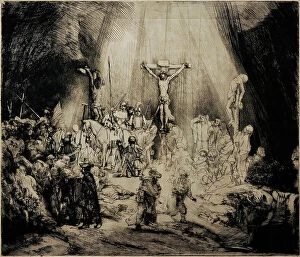1653 Collection: The Three Crosses, 1653, by Rembrandt (1606-1669)