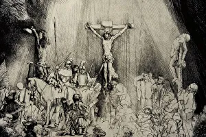 The Three Crosses, 1653, by Rembrandt (1606-1669)
