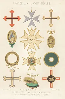Charles Louandre Prints: Crosses and badges of Orders of Chivalry