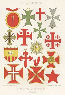 Charles Louandre Prints: Crosses and badges of Orders of Chivalry