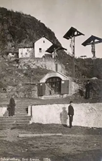 Mountainside Prints: The Three Crosses at Calvarienberg, Austria