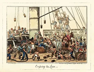Buckets Prints: The Crossing the Line ceremony, Napoleonic era