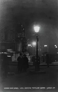 Crossing Trafalgar Square at Night