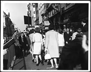 Crowd on Oxford St 1960S