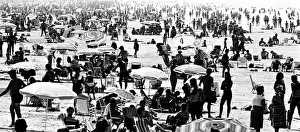 Costa Prints: Crowded beach, Fuengirola, Spain