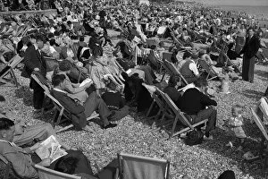 Deckchairs Collection: Crowded beach at Littlehampton, Sussex