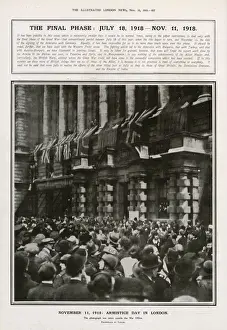 Armistice Prints: Crowds outside the War Office on Armistice Day