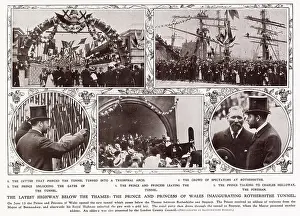 Tunnels Prints: Crowds of spectators came to see Prince and Princess of Wales (later George V and Mary of Teck)