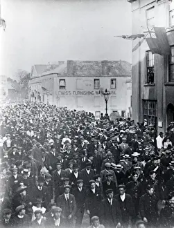 Ware House Prints: Crowds in Victoria Place, Haverfordwest, South Wales